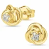 7 mm øreringe i 9 karat guld med zirkon