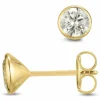 6 mm ørestikker i 9 karat guld med zirkon