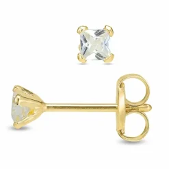 2,5 mm ørestikker i 9 karat guld med zirkon