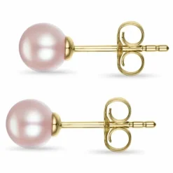 6,5 mm rosa perleøreringe i 14 karat guld