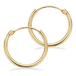 15 mm Scrouples creoler i 14 karat guld