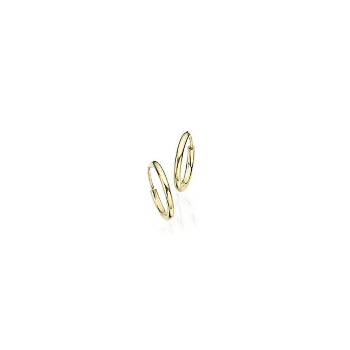 13 mm Scrouples creoler i 14 karat guld