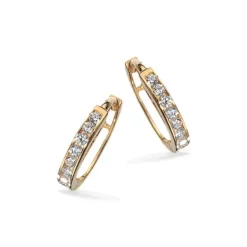 11 mm Scrouples creoler i 8 karat guld hvid zirkon