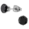6 mm sort zirkon ørestikker i titanium