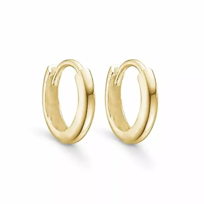 10 mm støvring design creoler i 8 karat guld