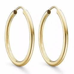 25 mm støvring design creoler i 14 karat guld