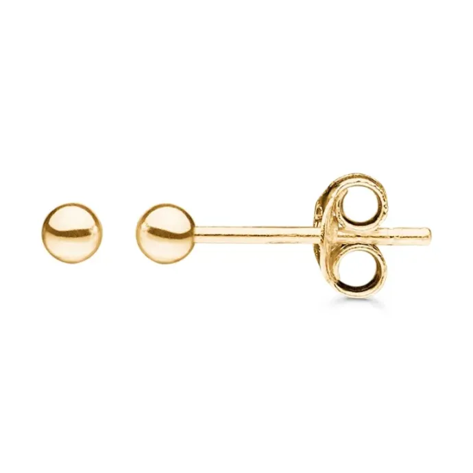 3 mm Støvring Design kugle øreringe i 8 karat guld