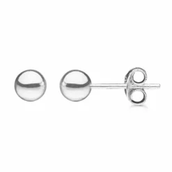 5 mm Støvring Design kugle øreringe i sølv