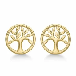 7,5 mm Støvring Design livets træ øreringe i 8 karat guld