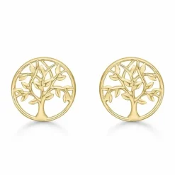 6,5 mm Støvring Design livets træ øreringe i 14 karat guld