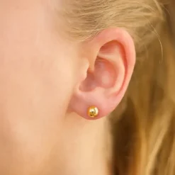 6 mm vandfaste ørestikker i forgyldt stål - OCEANA