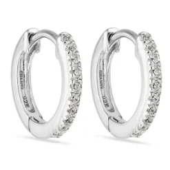 12 mm zirkon creoler i sølv