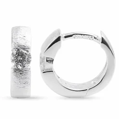 12 mm zirkon creoler i sølv