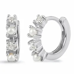 13,5 mm zirkon creoler i sølv