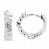12 mm zirkon creoler i sølv