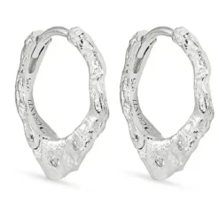 13 mm zirkon creoler i sølv