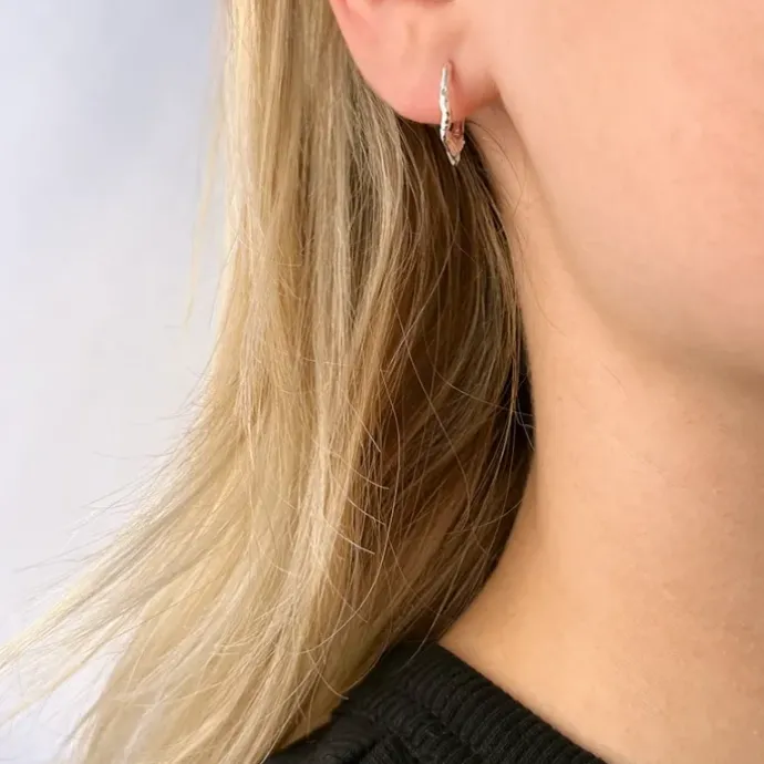 13 mm zirkon creoler i sølv