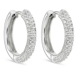 17,2 mm zirkon creoler i sølv