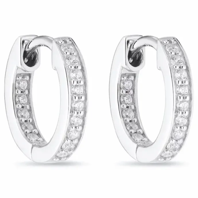 13 mm zirkon creoler i sølv