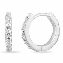 14 mm zirkon Creoler øreringe i sølv