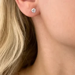 5 mm zirkon øreringe i sølv