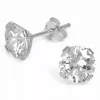 7 mm zirkon øreringe i sølv