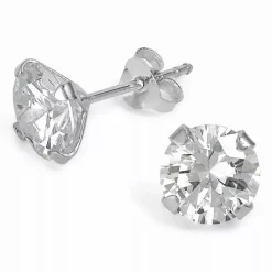 7 mm zirkon øreringe i sølv