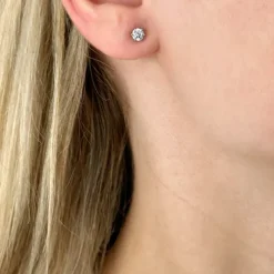 4,5-5 mm zirkon ørestikker i sølv