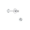 4 mm zirkon ørestikker i sølv
