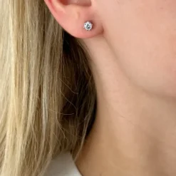 5 mm zirkon ørestikker i sølv