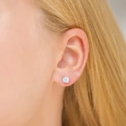 5 mm zirkon solitaireørestikker i sølv