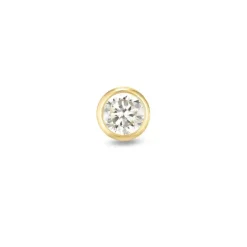 1/2 par 2,5 mm øreringe i 9 karat guld med zirkon