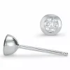 2 x 0,15 ct diamant solitaireørestikker i 14 karat hvidguld med diamant