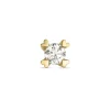 1 x 0,10 ct diamant solitaireørestik i 14 karat guld med diamant