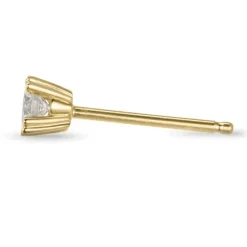 1 x 0,10 ct diamant solitaireørestik i 14 karat guld med diamant