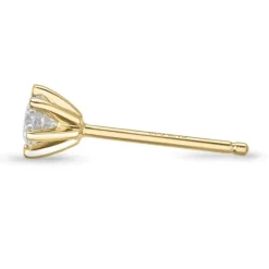 1 x 0,15 ct diamant solitaireørestik i 14 karat guld med diamant