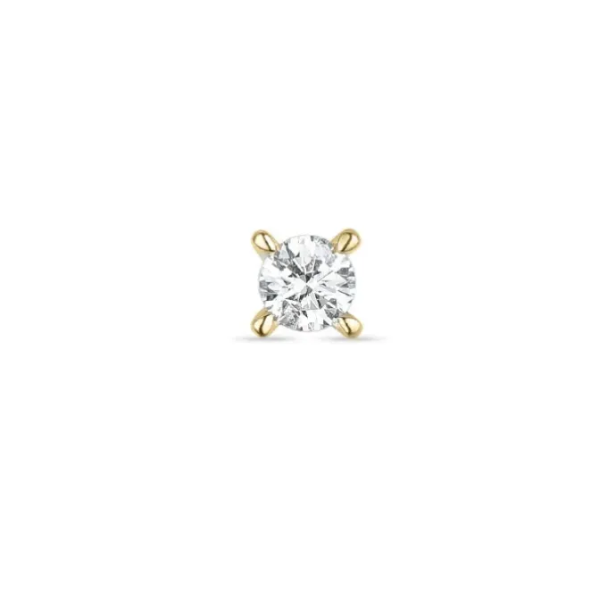 1 x 0,08 ct diamant solitaireørestik i 14 karat guld med diamant