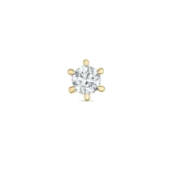 1 x 0,09 ct diamant solitaireørestik i 14 karat guld med diamant