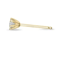 1 x 0,09 ct diamant solitaireørestik i 14 karat guld med diamant