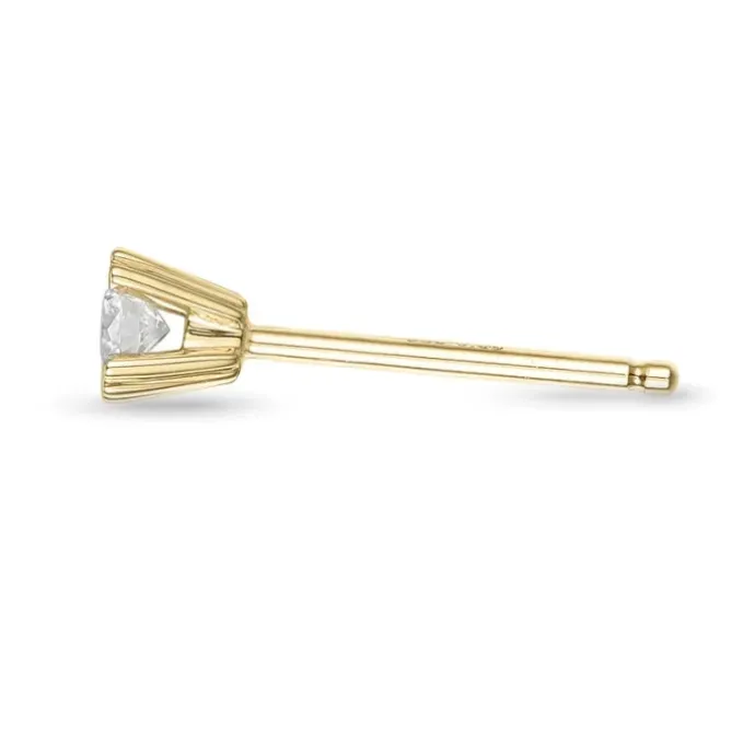1 x 0,08 ct diamant solitaireørestik i 14 karat guld med diamant