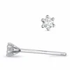 2 x 0,05 ct diamant solitaireørestikker i 14 karat hvidguld med diamant