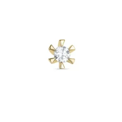 1 x 0,07 ct diamant solitaireørestik i 14 karat guld med diamant