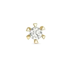 1 x 0,13 ct diamant solitaireørestik i 14 karat guld med diamant