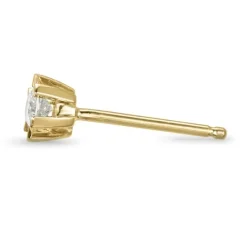 1 x 0,13 ct diamant solitaireørestik i 14 karat guld med diamant