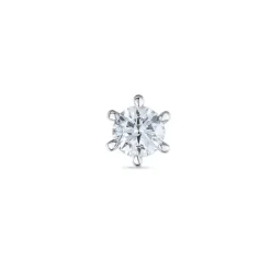 1 x 0,11 ct diamant solitaireørestik i 14 karat hvidguld med diamant
