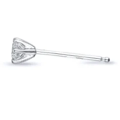 1 x 0,11 ct diamant solitaireørestik i 14 karat hvidguld med diamant