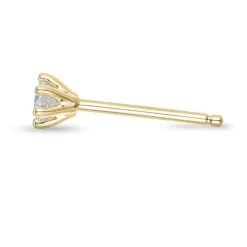 1 x 0,10 ct diamant solitaireørestik i 14 karat guld med diamant
