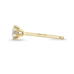 1 x 0,08 ct diamant solitaireørestik i 14 karat guld med diamant