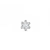 1 x 0,08 ct diamant solitaireørestik i 14 karat hvidguld med diamant