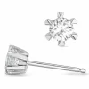 2 x 0,20 ct diamant solitaireørestikker i 14 karat hvidguld med diamant